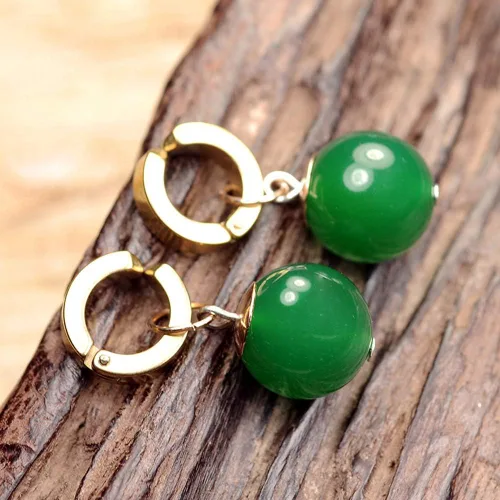 Miniatura 3 de Goku - Aretes negros de ágata Zamasu 1 unidad Metal