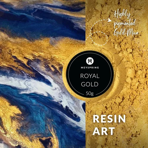 Miniatura 3 de MEYSPRING Polvo de Mica Dorado Real para Resina Epoxi - Kintsugi Gold - Pigmento de Resina Epoxi - Excelente Color de Resina para Kit de Reparación