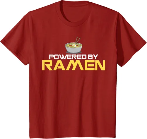 Miniatura 47 de Camiseta de fideos de anime japoneses Powered By Ramen, Negro, S