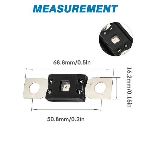 Miniatura 2 de GLOSO Portafusible Mega atornillado con cubierta negra (fusible no incluido) Perno M8 Clasificación de 500 amperios