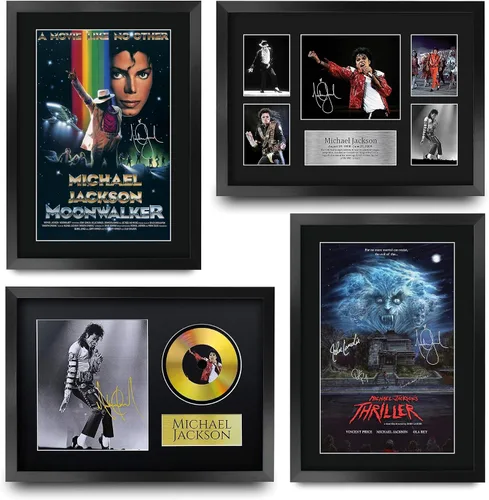 Miniatura 2 de HWC Trading Colección Michael Jackson 16 x 12 pulgadas Regalos Imagen impresa autografiada para fanáticos de recuerdos de música - 16" x 12