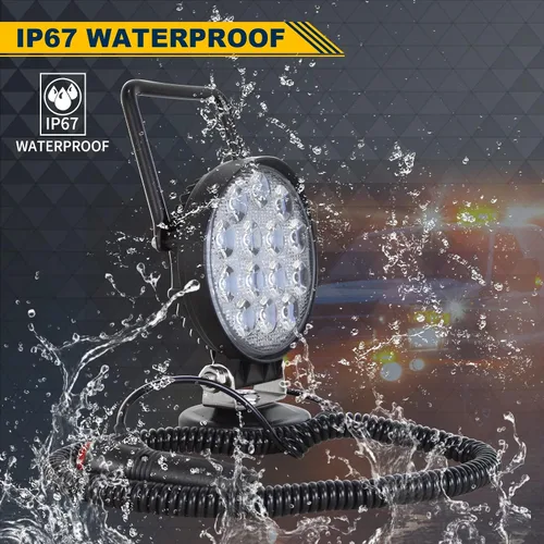 Miniatura 7 de RIGIDON Luz de trabajo LED de 4 pulgadas y 42 W con base magnética, luz redonda impermeable de 12 V 24 V, luces antiniebla LED para automóvil, SUV