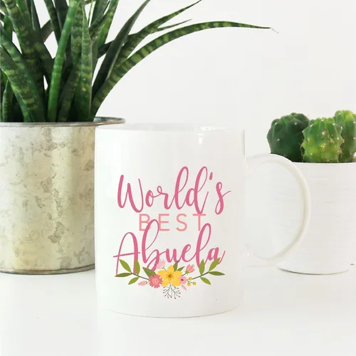 Miniatura 2 de Andaz Press Taza de café de 11 oz, regalo de broma de la mejor abbuela del mundo, diseño floral, paquete de 1