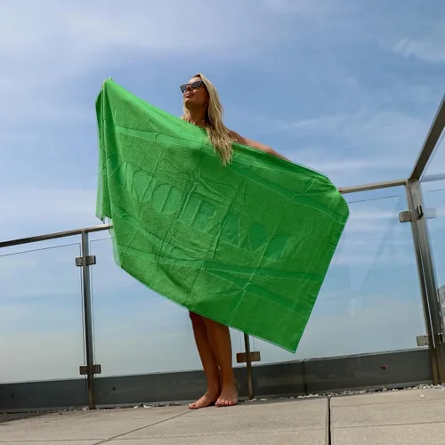 Miniatura 6 de Mosobam Toalla de playa suave de 35 x 70 pulgadas, color verde clásico, cabaña de lujo, toallas de hotel de 450 GSM, secado rápido, extra grande