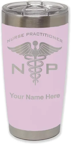 Miniatura 21 de LaserGram NP Nurse Practioner - Vaso aislado al vacío de 20 onzas, grabado personalizado incluido (negro)