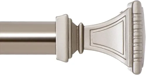 Miniatura 6 de Ivilon Barra de cortina decorativa para ventana, remates cuadrados tallados, barra de 1 1/8 pulgadas, 28 a 48 pulgadas, negro antiguo