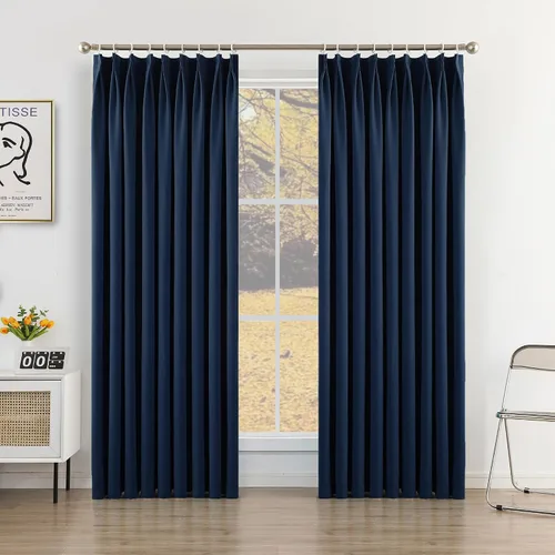 Miniatura 17 de MUMFAS - Cortina de Pliegue con Enganche, Crema Beige, 52" de ancho x 63" de largo, 50% Opaca, Aislamiento Térmico, Cortina de Puerta de Patio