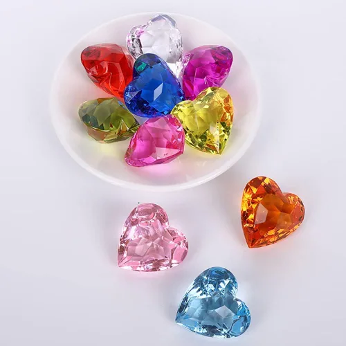 Miniatura 5 de NLR [20 piezas de 1.58 pulgadas] Juguete de corazón grande para niños, juego de gemas acrílicas, juguete de búsqueda del tesoro pirata, relleno