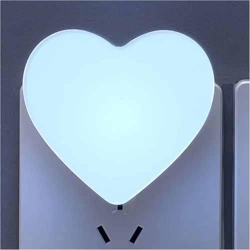 Miniatura 12 de Lindas luces nocturnas, luz nocturna en forma de corazón para guardería con sensores de luz, sensor automático de anochecer a amanecer, suave blanco