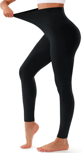 Bluemaple Leggings de cintura alta para mujer, pantalones de control de abdomen, no se transparentan, pantalones de yoga suaves para correr, talla