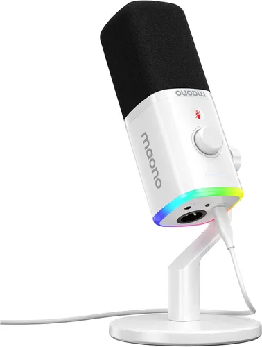 Miniatura 8 de MAONO Micrófono dinámico USB/XLR para transmisión de juegos, micrófono de computadora con software-RGB, botón de silencio, micrófono de escritorio