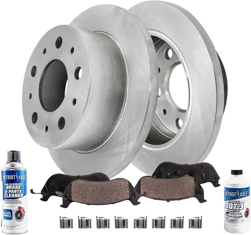 Miniatura 19 de Detroit Axle - Kit de freno delantero de 6 piezas para Volkswagen Jetta Golf Eos Audi A3 Quattro, rotores de freno de disco pastillas de freno