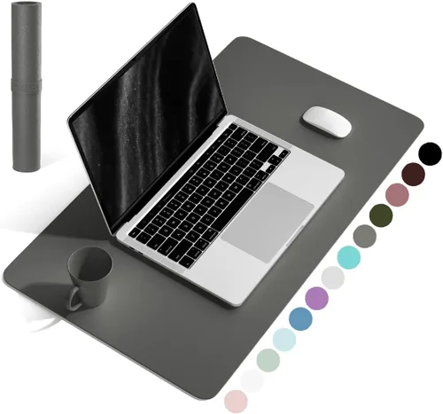 Miniatura 50 de YSAGi Almohadilla de escritorio de piel antideslizante, tapete impermeable para teclado de computadora portátil, protector de mesa y alfombrilla