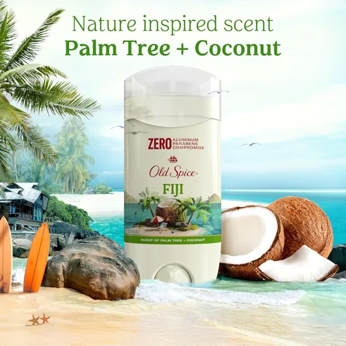 Miniatura 6 de Old Spice Desodorante sin aluminio para hombres, frescura de larga duración 24/7, protección contra el sudor y el olor 24/7, desodorante Fiji