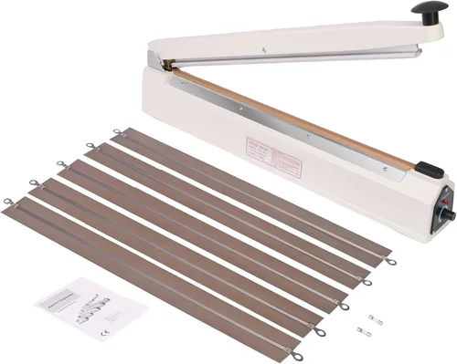 Máquina selladora de impulso comercial de 20 pulgadas | Heavy duty industrial heat sealer with 3mm wide seal strip & aluminum body. Ideal for bulk
