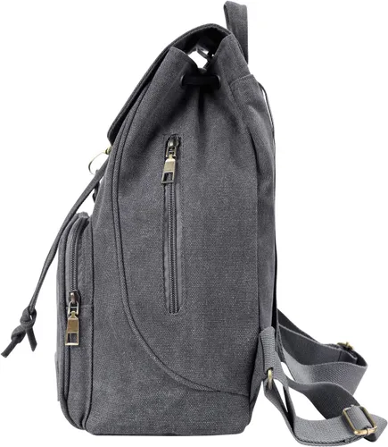 Miniatura 8 de Mochilas de lona a la moda, bolso casual para compras al aire libre, mochila deportiva, senderismo, viajes, bolsa multiusos, Café, Mochilas