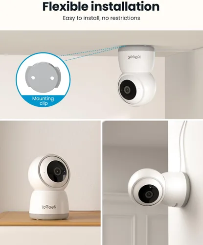 Miniatura 9 de ieGeek - Cámara de seguridad para interiores de 2K, cámaras WiFi 5G/2.4G para mascotas para seguridad del hogar, cámara para perros de 360°