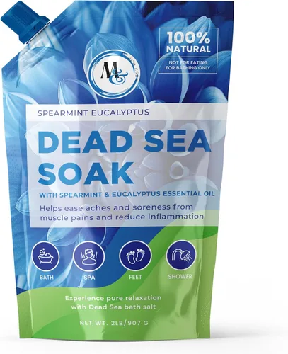 Sales del Mar Muerto para remojar, sal mineral para baño, spa, ducha – Más minerales que la sal de Epsom, sal de baño pura y natural para remojo de