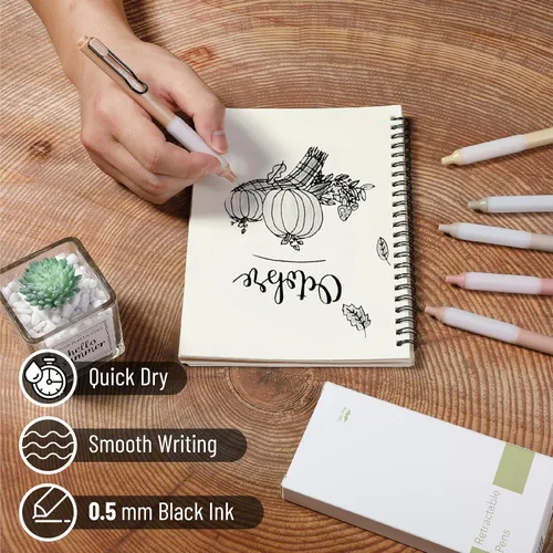 Miniatura 3 de Mr. Pen - Bolígrafos de gel retráctiles, paquete de 6, tinta negra, barriles bohemios, punta fina de 0.020 in, secado rápido, escritura suave