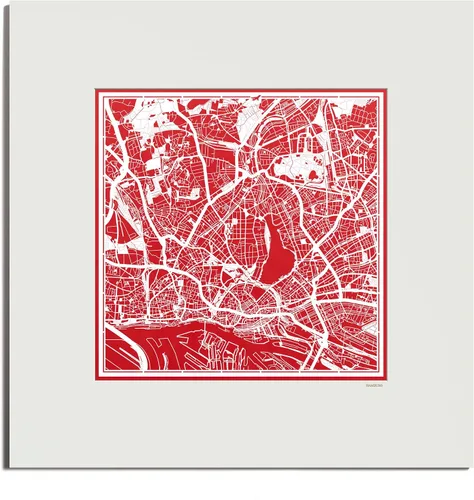Miniatura 153 de O3 Design Studio Mapa de corte de papel Madrid negro mate de 20 x 20 pulgadas