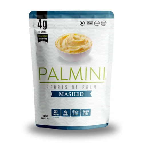 Palmini Puré | Puré de palmera bajo en carbohidratos y bajos en calorías | Keto, sin gluten, vegano y sin OMG, como se ve en Shark Tank | (bolsa de