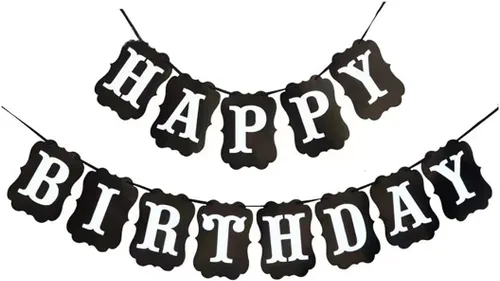 Cartel grande negro de feliz cumpleaños, letrero de feliz cumpleaños para niños, niñas, mujeres, hombres, decoraciones de fiesta