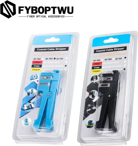 Miniatura 7 de 2 piezas de cortador de pelado de cables coaxiales, pelacables coaxiales, pelacables de fibra óptica, cortador de cable, crimpadora, 1 pieza 45-163