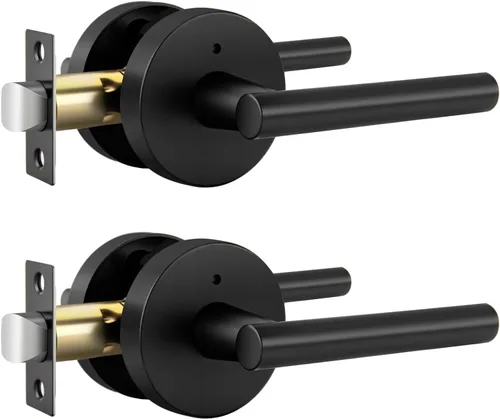 Miniatura 43 de Goldenwarm - Paquete de 1 picaporte negro inactivo de una sola cara, con tirador de puerta de extracción mate, resistente, para armario o despensa