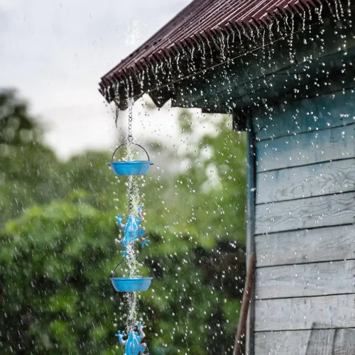 Miniatura 6 de Cadena de lluvia, cadenas de lluvia de rana de 11.4 pies con 12 tazas, cadenas de lluvia de bajante de repuesto funcionales y decorativas para rana