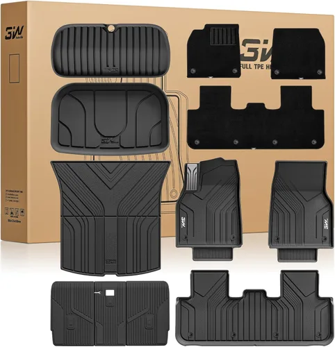 Miniatura 20 de 3W – Tapetes y revestimiento para maletero compatibles con Tesla Model S 2021-2026, tapetes TPE para todo tipo de clima con ajuste personalizado