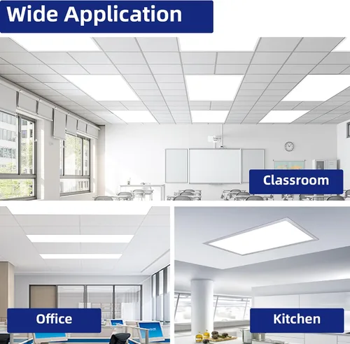 Miniatura 9 de WYZM Paquete de 4 luces LED de panel plano de 2 x 4, panel de luz LED de 2 pies por 4 pies, accesorio de iluminación de techo, 7800 lúmenes, 5000 K