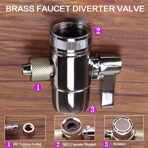 Miniatura 2 de Válvula desviadora de grifo de fregadero para filtro de agua sobre mostrador, accesorio rociador para filtro de encimera a adaptador de grifo