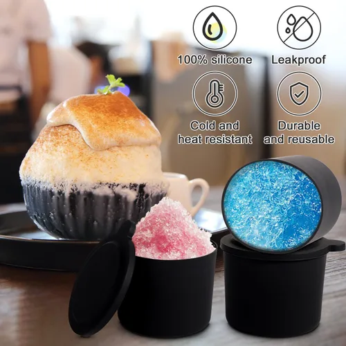 Miniatura 4 de 4 piezas de repuesto de hielo, hielo de silicona reutilizable con tapas de repuesto compatibles con accesorios de máquina de afeitar, fácil