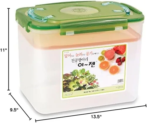 Miniatura 3 de e-jen Premium - Contenedor para Kimchi y Sauerkraut, para fermentación de probióticos con tapa de vacío interior, color Earthenware Verde, 4.4 verde