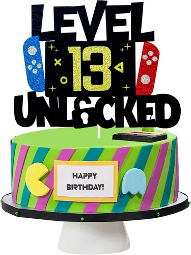 Miniatura 14 de Decoración para pastel de videojuegos desbloqueada de nivel 9 – Nivel 9 desbloqueado impresionante 2013 decoración de pastel de cumpleaños