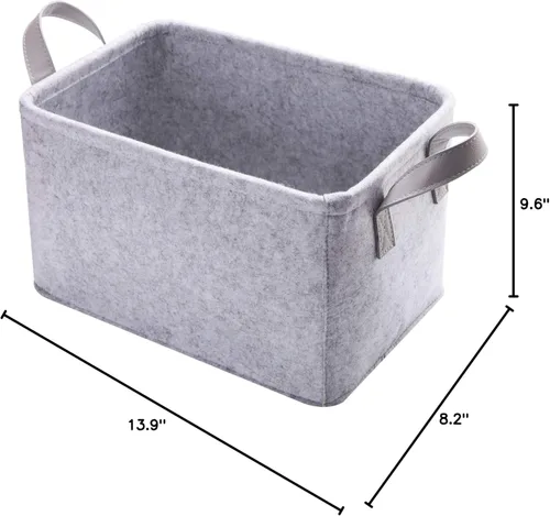 Miniatura 7 de Minoisome - Cestas de almacenamiento plegables de fieltro con asas de metal para juguetes, habitación de niños, ropa, toallas y revistas, cajas
