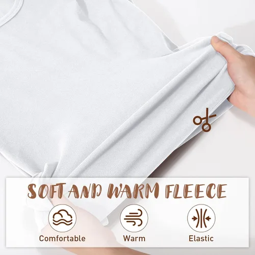 Miniatura 3 de 3 piezas de camisetas térmicas sin mangas para mujer, ropa interior de forro polar, suave, sin mangas, chaleco de capa base cálida