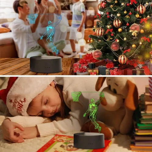 Miniatura 5 de XIEHE Luz nocturna LED de ilusión 3D, 7 colores de cambio gradual con interruptor táctil, lámpara de mesa USB para regalos de vacaciones