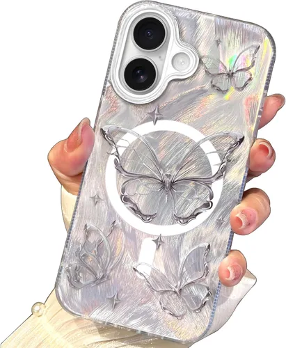 Miniatura 110 de I-MGAE-IN-AR Funda compacta para iPhone 11, diseño de mariposa, marco de protección de lente de cámara con diamante 3D, bonitas fundas protectoras