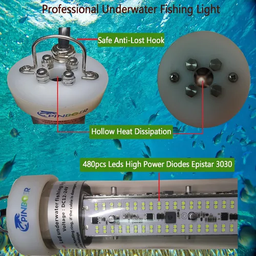 Miniatura 16 de Luz de pesca submarina 12 V 15000 LM 110 V 35000 LM verde, blanco, azul, amarillo, LED sumergible barco nocturno impermeable IP68 en agua dulce
