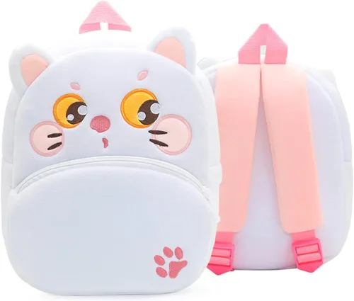 Miniatura 6 de Mochila escolar para niños de 2 a 4 años de edad (gato blanco)