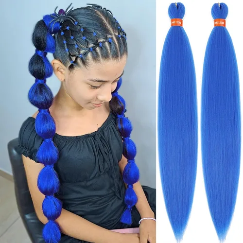 Miniatura 22 de Cabello trenzado preestirado ombré, extensiones de cabello trenzado sedoso, sin picazón, trenzas de cabello trenzado de ganchillo con textura Yaki