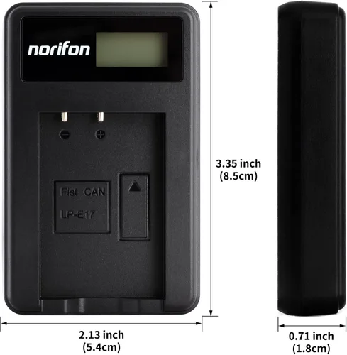 Miniatura 4 de Norifon Cargador USB LCD LP-E17 para Canon Eos 750D, Eos 760D, cámara Eos M3 y más