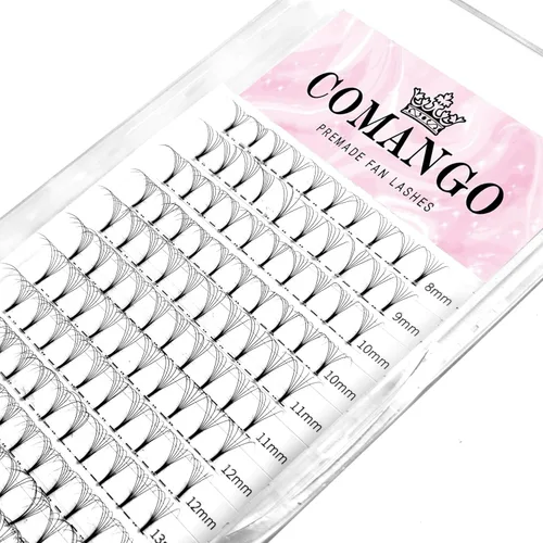 Miniatura 53 de CoMango Extensiones de pestañas de volumen 3D/4D/5D/6D/10D, grosor de 0.003 in, rizo C/D, tallo corto de 0.315-0.591 in, extensiones de pestañas