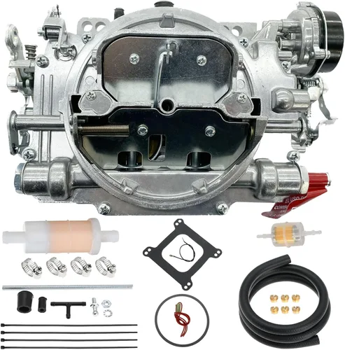 Repuesto de carburador de 4 barriles 1906 para AVS2 Serie 650CFM Carburador Anular Booster Acabado Satinado Diámetro Cuadrado (Choque Eléctrico)
