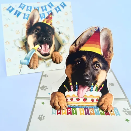 Miniatura 25 de Tarjeta de cumpleaños de perro Beagle 3D emergente – Felicitación de feliz cumpleaños para los amantes de los perros – Tarjeta desplegable