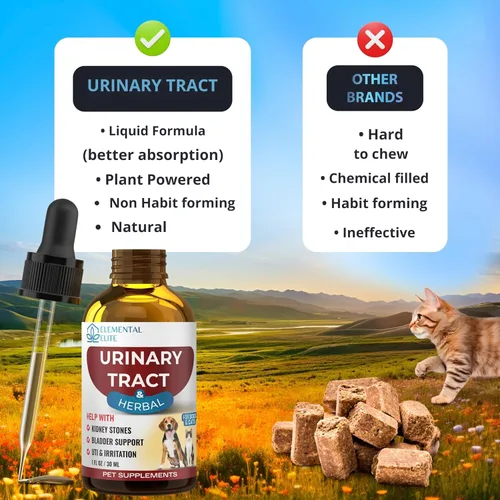 Miniatura 6 de EDUZEBRA Tratamiento para la salud del tracto urinario para perros y gatos – Gotas naturales de apoyo a las infecciones urinarias con extracto
