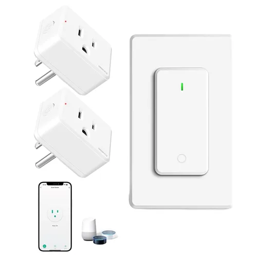 Miniatura 12 de Toma de control remoto, interruptor de luz y enchufe remoto greencycle con interruptor de luz inalámbrico, rango de 500 pies, no necesita cableado