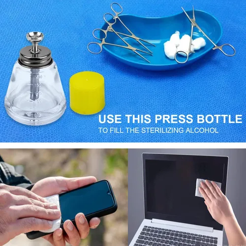 Miniatura 6 de FERCAISH Botella de vidrio transparente de 6.1 fl oz, dispensador profesional de bomba de vidrio transparente con escalas de medición
