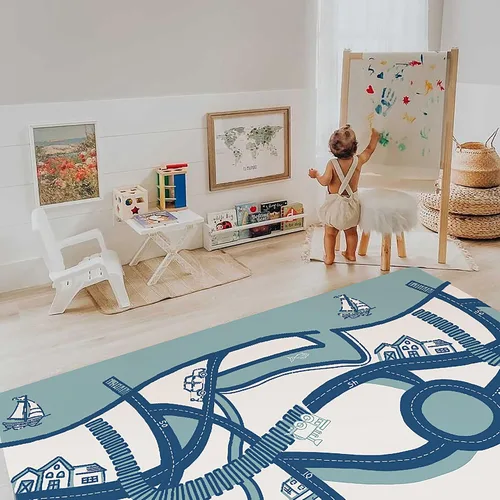 Miniatura 5 de The Shwally PlayMat - Alfombra de juego suave para bebé, tapete de espuma reversible, impermeable, limpiable, duradero, no tóxico e hipoalergénico